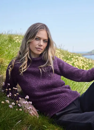 Fisherman Donegal Fleck Saddle Shoulder Sweater